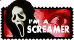 stamp of ghostface that reads 'i'm a screamer'